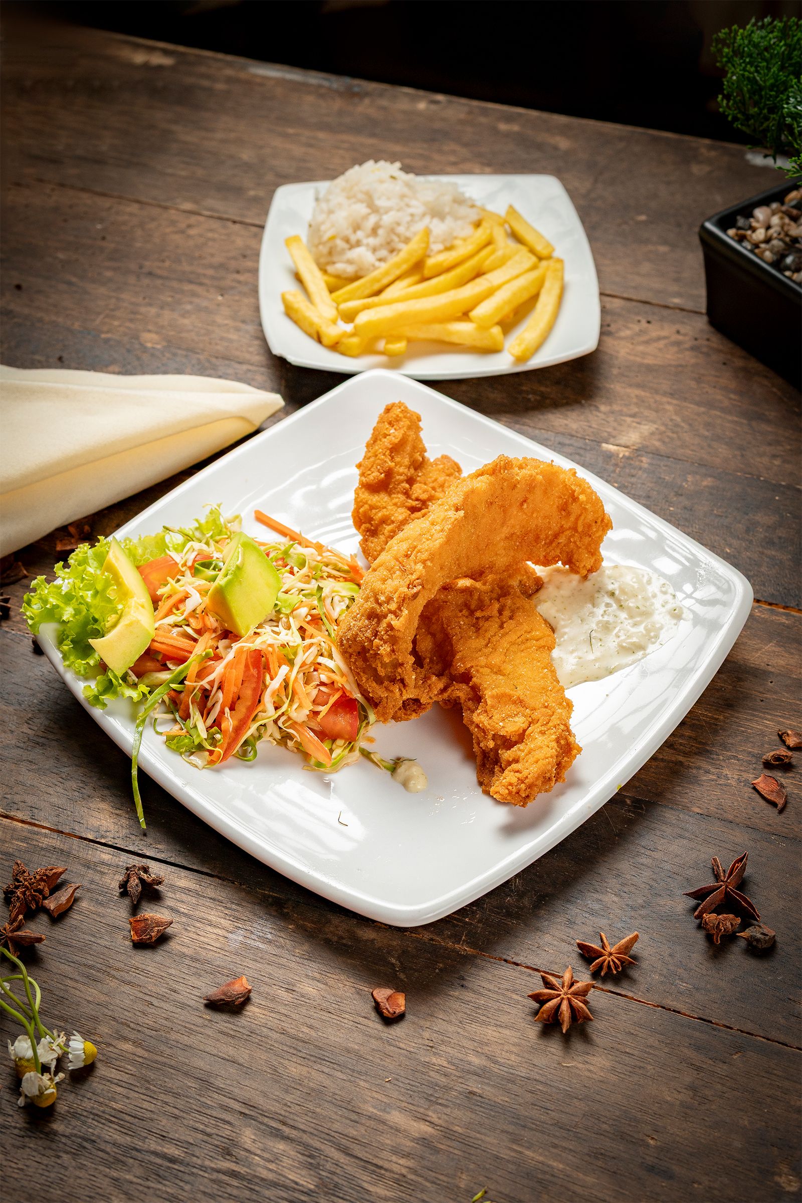 Robalo a la milanesa Casa de Banquetes Shaddai